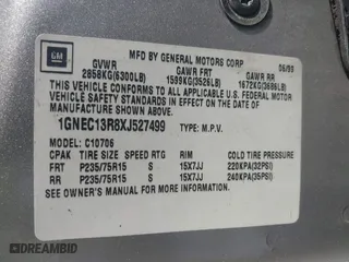 1999 Chevrolet Tahoe with VIN 1GNEC13R8XJ527499, listed as a IAAI auction lot 41880157 with 186,342 mi miles. Bid and sale history available at carsss.com. Image 9.