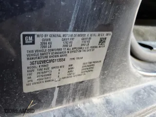 2015 GMC Sierra 1500 SLT with VIN 3GTU2VEC3FG113554, listed as a Copart auction lot 84968114 with 118,576 mi miles and Salvage Title. Bid and sale history available at carsss.com. Image 12.