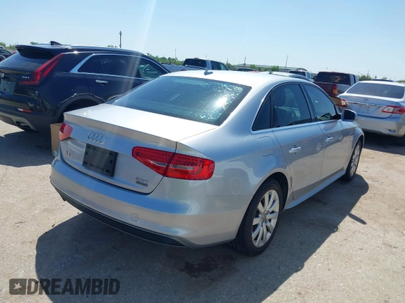 2015 Audi A4 Premium with VIN WAUBFAFL3FN036417, listed as a IAAI auction lot 41993930 with 1 mi miles. Bid and sale history available at carsss.com. Image 4.