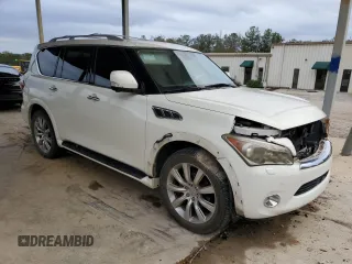 2012 Infiniti QX56 7-passenger with VIN JN8AZ2NE5C9017245, listed as a Copart auction lot 79654654 with 153,294 mi miles and Salvage Title. Bid and sale history available at carsss.com. Image 4.