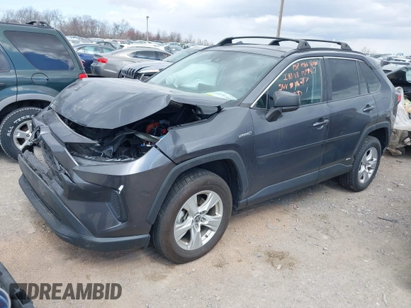 2021 Toyota RAV4 Hybrid LE with VIN 2T3LWRFVXMW118867, listed as a IAAI auction lot 41879735 with 62,978 mi miles. Bid and sale history available at carsss.com. Image 2.