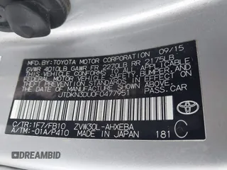 2015 Toyota Prius Four with VIN JTDKN3DU0F0477951, listed as a IAAI auction lot 41891202 with 141,991 mi miles. Bid and sale history available at carsss.com. Image 9.