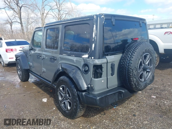 2020 Jeep Wrangler Unlimited Sport Altitude with VIN 1C4HJXDG2LW335228, listed as a IAAI auction lot 41711295 with 43,451 mi miles and . Bid and sale history available at DreamBid. Image 3.