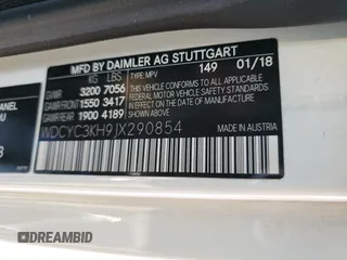 2018 Mercedes-Benz G with VIN WDCYC3KH9JX290854, listed as a Copart auction lot 72102102 with 43,968 mi miles and . Bid and sale history available at DreamBid. Image 12.