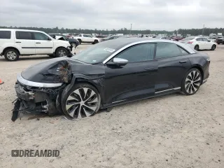 2022 Lucid Air Grand Touring with VIN 50EA1GBA9NA004271, listed as a Copart auction lot 46615513 with 0 mi miles and Salvage Title. Bid and sale history available at carsss.com. Image 1.