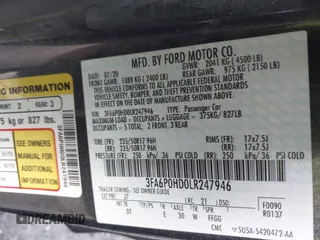 2020 Ford Fusion SE с VIN 3FA6P0HD0LR247946, выставлен на аукционе IAAI как лот 42299189 с пробегом 115 302 миль миль и . История ставок и продаж доступна на DreamBid. Изображение 9.