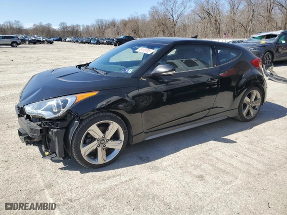 2013 Hyundai Veloster Turbo w/Black Int with VIN KMHTC6AE6DU101023, listed as a Copart auction lot 49153795 with 91,356 mi miles and Salvage Title. Bid and sale history available at carsss.com. Image 1.
