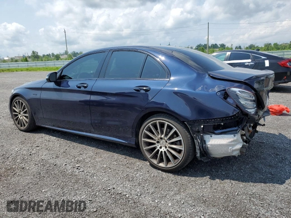 2017 Mercedes-Benz C 43 AMG with VIN 55SWF6EB4HU181167, listed as a Copart auction lot 59149685 with 107,499 mi miles and Salvage title. Bid and sale history available at DreamBid. Image 2.