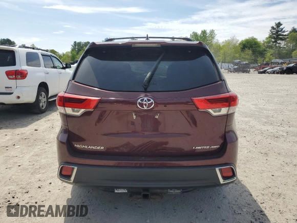 2018 Toyota Highlander Limited with VIN 5TDDZRFH0JS811241, listed as a Copart auction lot 56143515 with Not provided miles and Salvage title. Bid and sale history available at DreamBid. Image 6.
