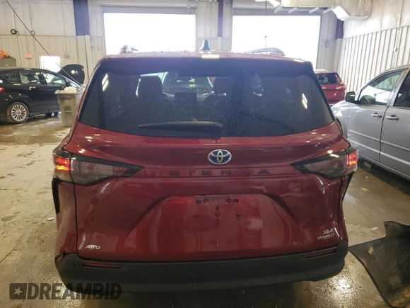 2023 Toyota Sienna XLE with VIN 5TDYSKFC7PS077336, listed as a Copart auction lot 58847185 with 37,197 mi miles and Salvage title. Bid and sale history available at DreamBid. Image 6.