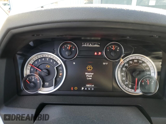 2019 Ram 1500 Big Horn z VIN 1C6RR7TT0KS576634, wystawiony jako Copart lot #79621964 z przebiegiem 108 614 mil mil oraz Szkoda całkowita • Salvage title. Historia ofert i sprzedaży dostępna na DreamBid. Obrazek 9.