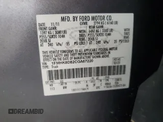 2012 Ford Explorer XLT with VIN 1FMHK8D82CGA67220, listed as a Copart auction lot 48545175 with 147,171 mi miles and Salvage Title. Bid and sale history available at DreamBid. Image 15.