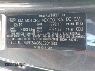 2020 Kia Forte LXS z VIN 3KPF24AD5LE204883, wystawiony jako IAAI lot #42038600 z przebiegiem 48 841 mil mil oraz . Historia ofert i sprzedaży dostępna na DreamBid. Obrazek 9.