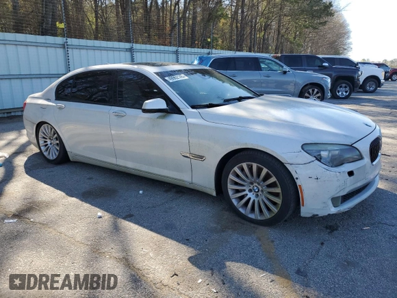 2010 BMW 7 Series 750Li with VIN WBAKB8C52ACY63372, listed as a Copart auction lot 49962145 with 142,480 mi miles and Clean title. Bid and sale history available at DreamBid. Image 4.