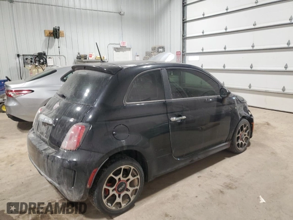 2013 FIAT 500 Turbo with VIN 3C3CFFHHXDT594361, listed as a Copart auction lot 85491244 with 49,619 mi miles and Salvage Title. Bid and sale history available at carsss.com. Image 3.