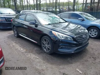 2015 Hyundai Sonata Sport with VIN 5NPE34AB6FH089718, listed as a IAAI auction lot 41986541 with 105,573 mi miles and . Bid and sale history available at carsss.com. Image 1.