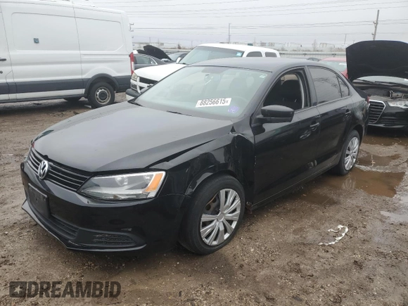 2011 Volkswagen Jetta Sedan S with VIN 3VW2K7AJ9BM396171, listed as a Copart auction lot 88256615 with 103,677 mi miles and Salvage Title. Bid and sale history available at carsss.com. Image 1.