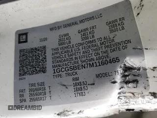 2021 Chevrolet Colorado 2WD Work Truck with VIN 1GCGSBEN7M1160465, listed as a Copart auction lot 59361325 with Not provided miles and Salvage title. Bid and sale history available at DreamBid. Image 12.