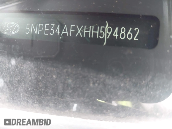 2017 Hyundai Sonata Sport with VIN 5NPE34AFXHH594862, listed as a IAAI auction lot 41952123 with 102,706 mi miles. Bid and sale history available at carsss.com. Image 9.
