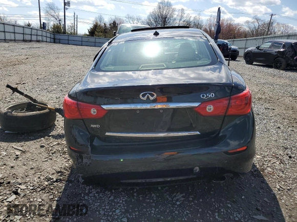 2015 Infiniti Q50 Premium with VIN JN1BV7AR4FM390914, listed as a Copart auction lot 50402405 with 142,605 mi miles and Salvage Title. Bid and sale history available at DreamBid. Image 6.