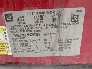 2014 GMC Acadia SLE with VIN 1GKKVPKD8EJ268223, listed as a IAAI auction lot 41827904 with 206,859 mi miles and . Bid and sale history available at carsss.com. Image 7.