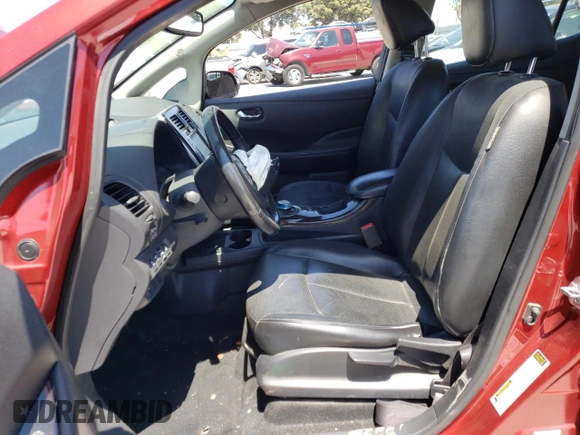 2015 Nissan LEAF SV with VIN 1N4AZ0CPXFC309636, listed as a Copart auction lot 57263473 with 0 mi miles. Bid and sale history available at carsss.com. Image 7.