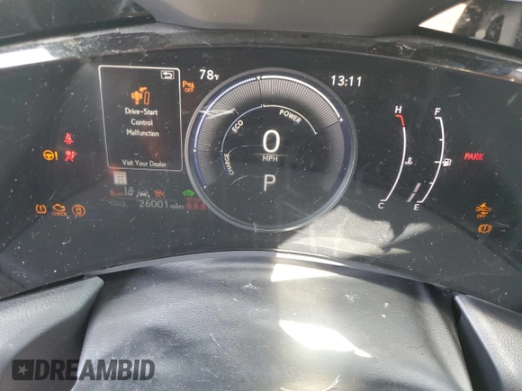 2024 Lexus NX 350h Premium with VIN 2T2GKCEZ8RC019377, listed as a Copart auction lot 55888845 with 26,001 mi miles and Salvage title. Bid and sale history available at DreamBid. Image 9.