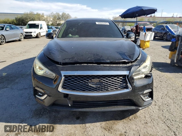 2019 Infiniti Q50 Luxe with VIN JN1EV7APXKM510124, listed as a Copart auction lot 59026325 with 43,228 mi miles and Salvage title. Bid and sale history available at DreamBid. Image 5.