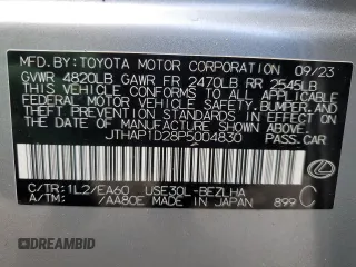 2023 Lexus IS with VIN JTHAP1D28P5004830, listed as a Copart auction lot 46815625 with 12,214 mi miles and Salvage Title. Bid and sale history available at carsss.com. Image 13.