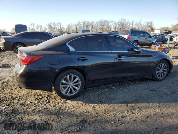 2014 Infiniti Q50 Premium with VIN JN1BV7AR9EM707892, listed as a Copart auction lot 82459294 with 144,387 mi miles and Salvage title. Bid and sale history available at DreamBid. Image 3.