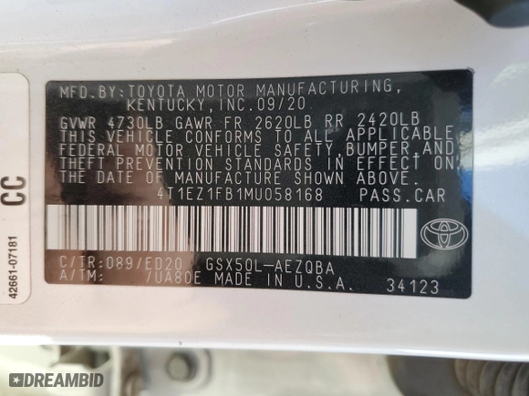 2021 Toyota Avalon XSE Nightshade with VIN 4T1EZ1FB1MU058168, listed as a Copart auction lot 88534325 with 52,040 mi miles and Salvage Title. Bid and sale history available at carsss.com. Image 12.