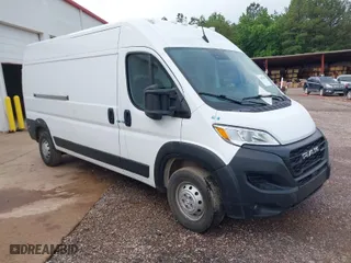 2023 Ram ProMaster Cargo Van with VIN 3C6LRVDG8PE593865, listed as a IAAI auction lot 42087540 with 49,772 mi miles. Bid and sale history available at carsss.com. Image 1.