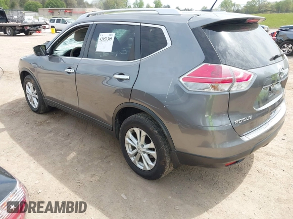 2016 Nissan Rogue SV with VIN KNMAT2MV9GP693049, listed as a IAAI auction lot 42053309 with 75,379 mi miles. Bid and sale history available at carsss.com. Image 3.