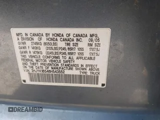 2006 Honda Ridgeline RTL with VIN 2HJYK16546H543552, listed as a IAAI auction lot 42187885 with 268,017 mi miles. Bid and sale history available at carsss.com. Image 9.