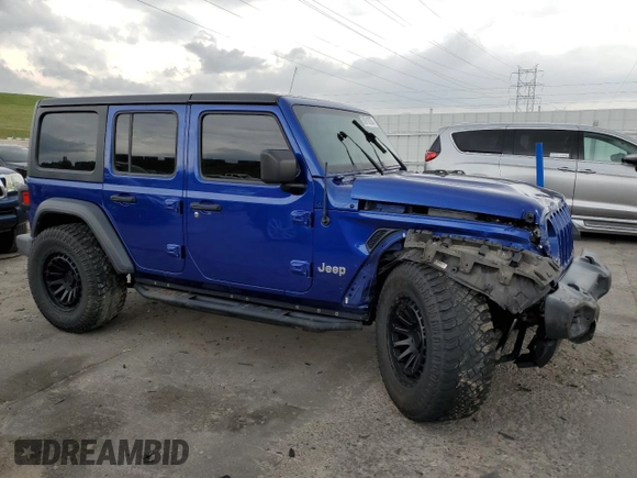 2019 Jeep Wrangler Unlimited Sport S with VIN 1C4HJXDG4KW599193, listed as a Copart auction lot 58918705 with 56,232 mi miles and Salvage title. Bid and sale history available at DreamBid. Image 4.