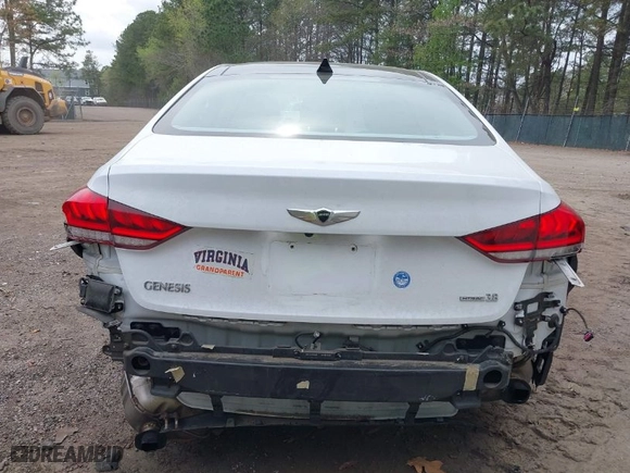 2015 Hyundai Genesis 3.8L with VIN KMHGN4JEXFU037569, listed as a IAAI auction lot 41957191 with 45,242 mi miles. Bid and sale history available at carsss.com. Image 16.