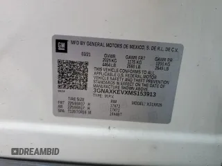 2021 Chevrolet Equinox LT with VIN 3GNAXKEVXMS153913, listed as a Copart auction lot 58961185 with 97,711 mi miles and Salvage title. Bid and sale history available at DreamBid. Image 13.