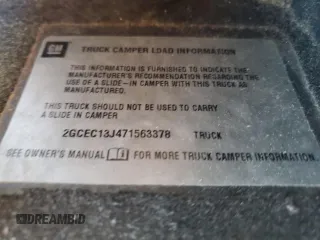 2007 Chevrolet Silverado 1500 Work Truck with VIN 2GCEC13J471563378, listed as a Copart auction lot 81259564 with 292,277 mi miles and Salvage Title. Bid and sale history available at DreamBid. Image 13.