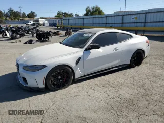 2022 BMW M4 Competition xDrive with VIN WBS43AZ03NCK80383, listed as a Copart auction lot 58859295 with 37,745 mi miles and Salvage title. Bid and sale history available at DreamBid. Image 1.