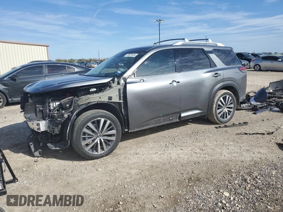 2022 Nissan Pathfinder Platinum with VIN 5N1DR3DG5NC266762, listed as a Copart auction lot 83620494 with 25,271 mi miles and Salvage title. Bid and sale history available at DreamBid. Image 1.