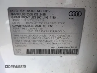 2013 Audi Q5 Premium Plus with VIN WA1LFAFP5DA006635, listed as a Copart auction lot 66049215 with 193,364 mi miles and Clean title. Bid and sale history available at DreamBid. Image 12.