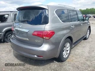 2014 Infiniti QX80 with VIN JN8AZ2NE0E9069465, listed as a IAAI auction lot 41967613 with 112,004 mi miles. Bid and sale history available at carsss.com. Image 4.