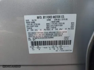 2019 Ford Edge Titanium with VIN 2FMPK3K99KBC02998, listed as a IAAI auction lot 41764680 with 150,338 mi miles. Bid and sale history available at carsss.com. Image 9.