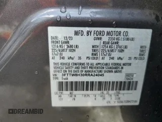 2024 Ford Maverick XLT with VIN 3FTTW8H30RRA24045, listed as a Copart auction lot 57127705 with Not provided miles and Salvage title. Bid and sale history available at DreamBid. Image 13.