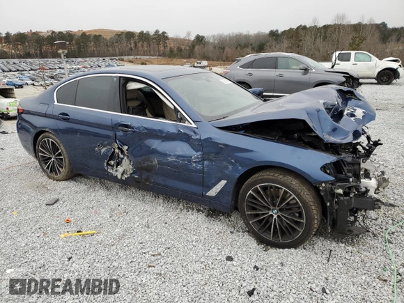2021 BMW 5 Series 530i with VIN WBA53BH00MCF15209, listed as a Copart auction lot 89083835 with Not provided miles and Salvage title. Bid and sale history available at DreamBid. Image 4.