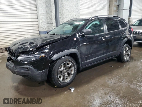 2019 Jeep Cherokee Trailhawk Elite with VIN 1C4PJMBX9KD461643, listed as a Copart auction lot 46308055 with 84,009 mi miles and Salvage Title. Bid and sale history available at carsss.com. Image 1.