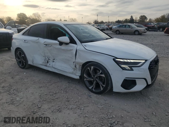 2022 Audi A3 Premium Plus with VIN WAUHUDGY0NA020919, listed as a Copart auction lot 78443844 with 38,825 mi miles and Salvage Title. Bid and sale history available at carsss.com. Image 4.