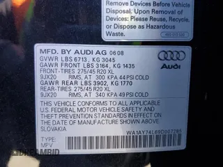 2009 Audi Q7 with VIN WA1AY74L69D007285, listed as a Copart auction lot 48211885 with 195,409 mi miles and Clean Title. Bid and sale history available at carsss.com. Image 13.