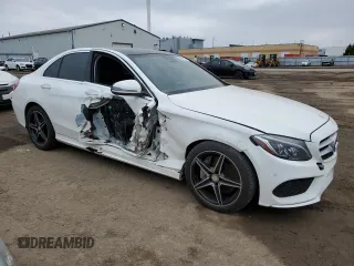 2017 Mercedes-Benz C 300 with VIN 55SWF4KB0HU207207, listed as a Copart auction lot 49957165 with 128,013 mi miles and Salvage title. Bid and sale history available at DreamBid. Image 4.