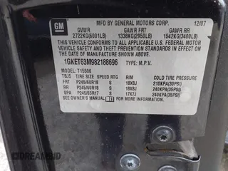 2008 GMC Envoy Denali z VIN 1GKET63M982188696, wystawiony jako IAAI lot #42245745 z przebiegiem 194 440 mil mil oraz . Historia ofert i sprzedaży dostępna na DreamBid. Obrazek 9.